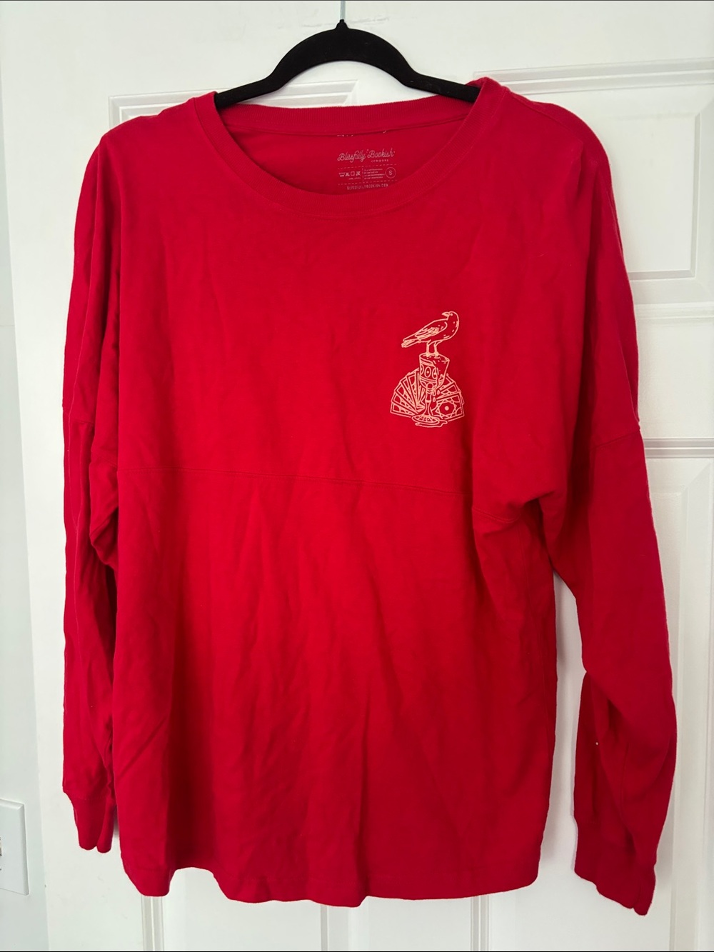 Blissfully Bookish red Ketterdam Six of Crows spirit jersey style top size small